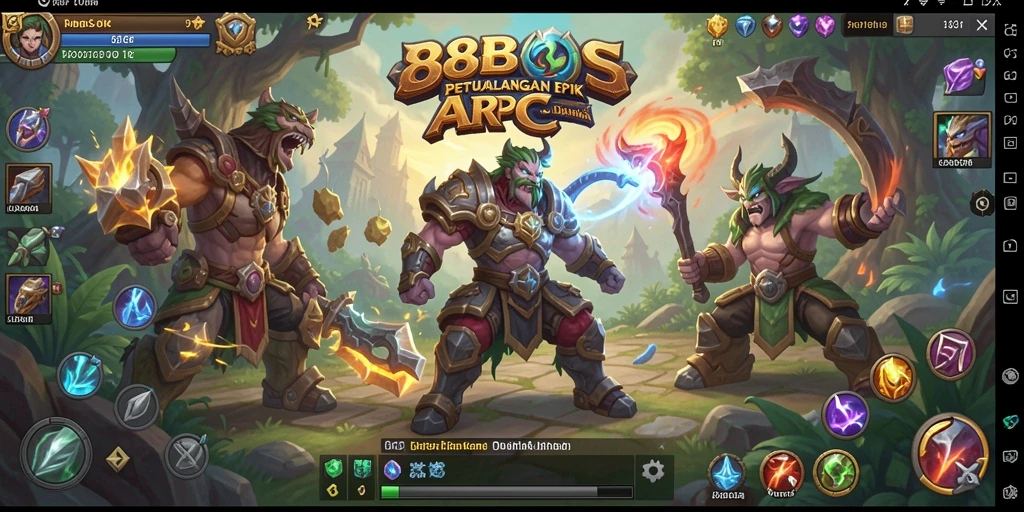 Screenshot gameplay 88BOS dengan aksi seru karakter ARPG.