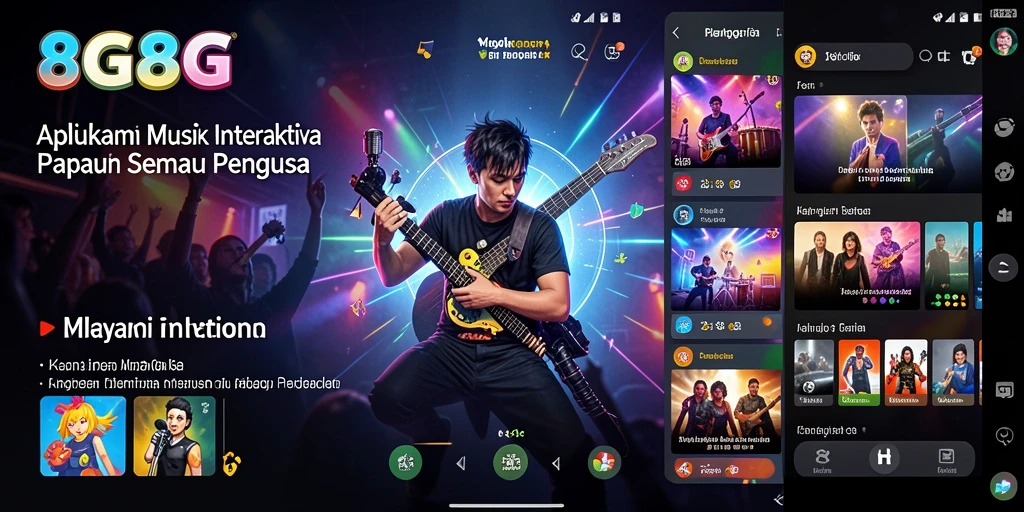 Screenshot gameplay 8G8G menampilkan antarmuka intuitif dan musik interaktif.