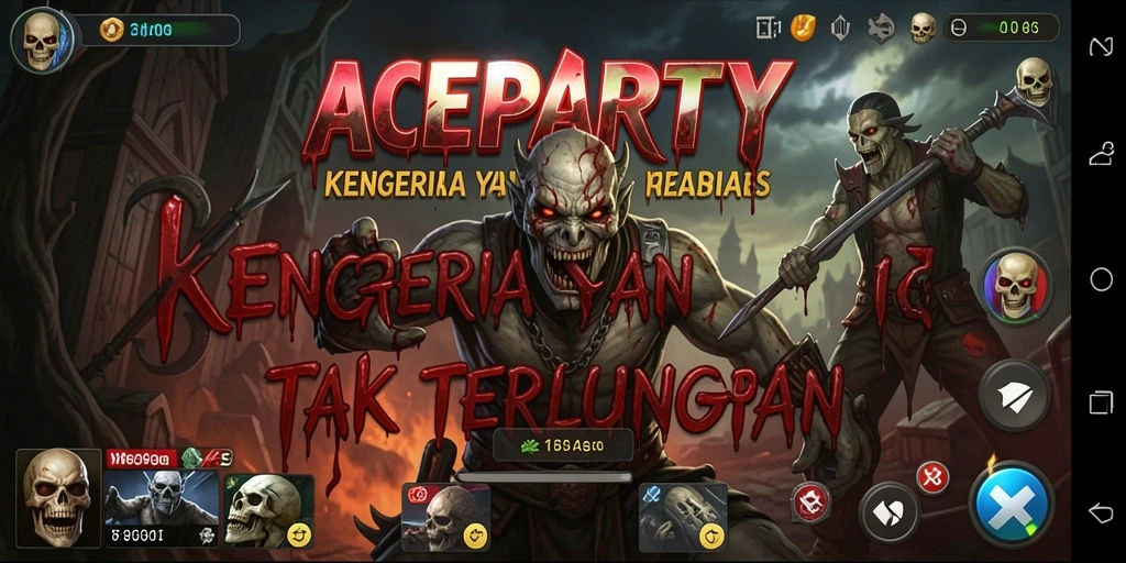 Screenshot gameplay menegangkan dari ACEPARTY saat menjelajahi area angker.