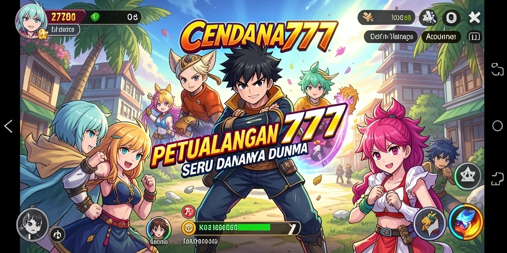 Tampilan gameplay CENDANA777 dengan karakter anime beraksi