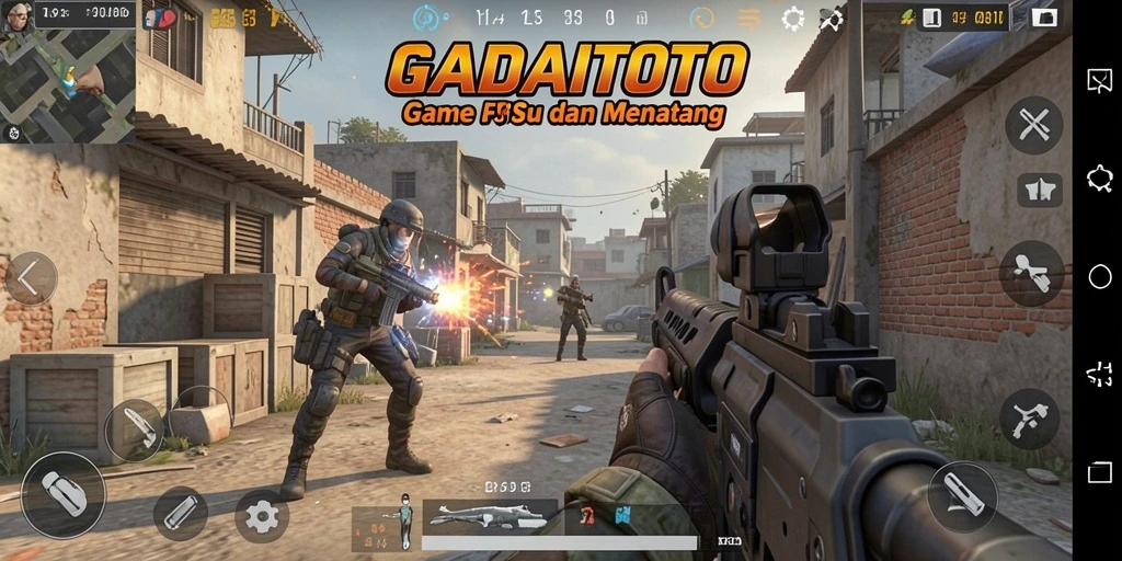 Gambar dari gameplay seru GADAITOTO dengan aksi tembak-menembak.