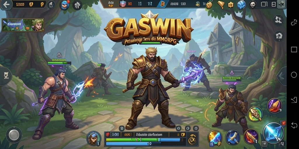 Screenshot GASWIN menampilkan aksi pertempuran seru dalam game MMORPG.