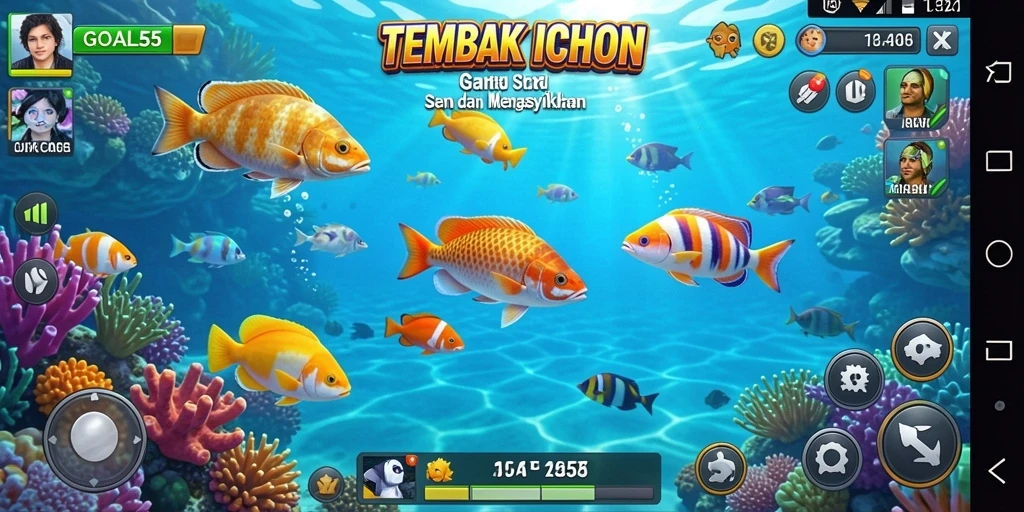 Screenshot gameplay tembak ikan GOAL55 yang seru dan menarik.