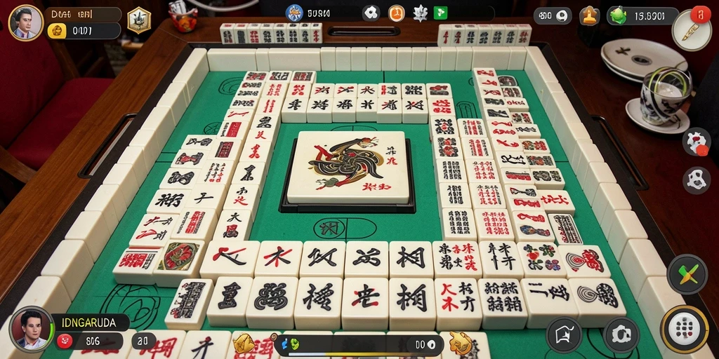 Screenshot gameplay IDNGARUDA menampilkan aksi seru Mahjong.