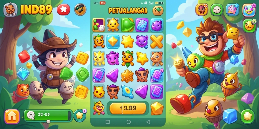 Tampilan gameplay <strong>IND89</strong> yang penuh warna dan seru.