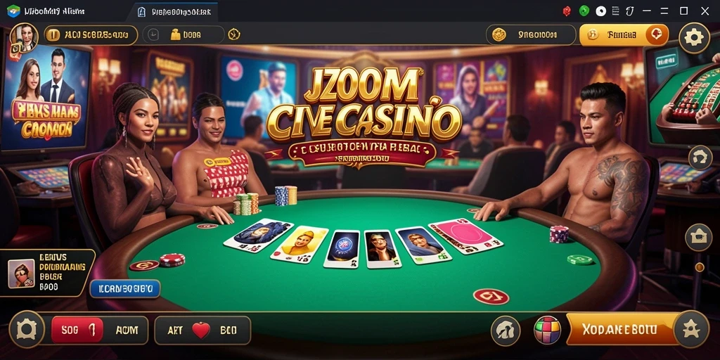 Screenshot gameplay menunjukkan dealer langsung di J200M.