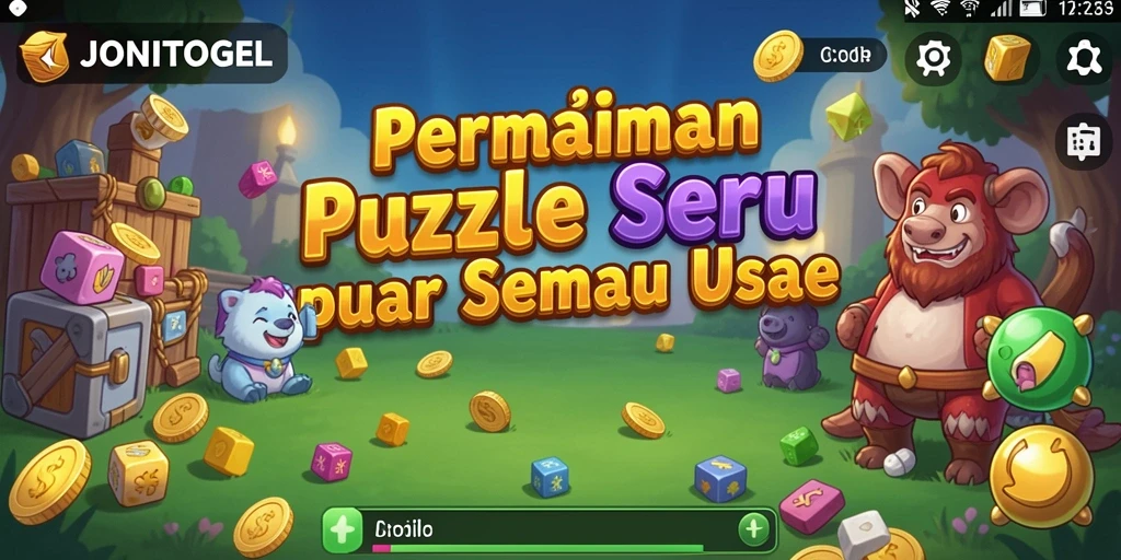 Tampilan gameplay JONITOGEL dengan tantangan Puzzle yang seru.