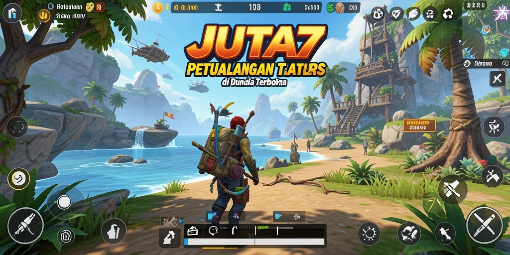 Tampilan gameplay JUTA7 yang menawan dalam dunia terbuka.