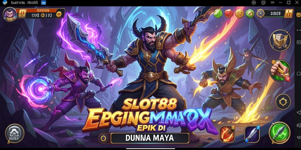 Tampilan gameplay SLOT88 dengan pertarungan yang intens dan karakter menakjubkan.