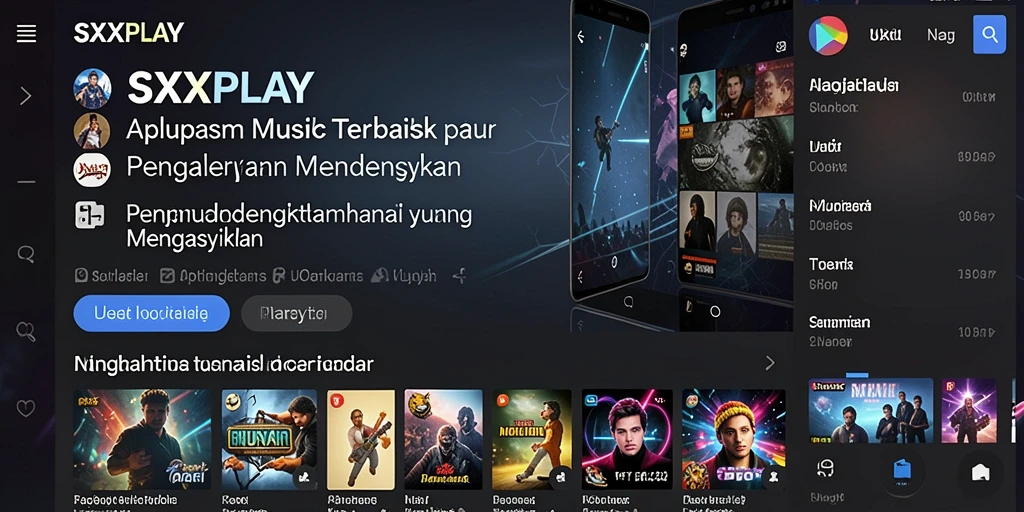Screenshot SXXPLAY menampilkan antarmuka aplikasi musik yang menarik.